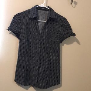 Express polka dot button down shirt